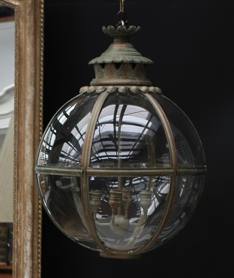 Globe Lantern // Antique Brass + Verdigris